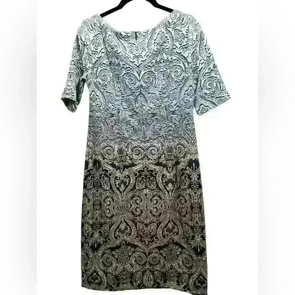 Maggy London Ombré Paisley Print Dress Size 6 - Picture 2 of 7